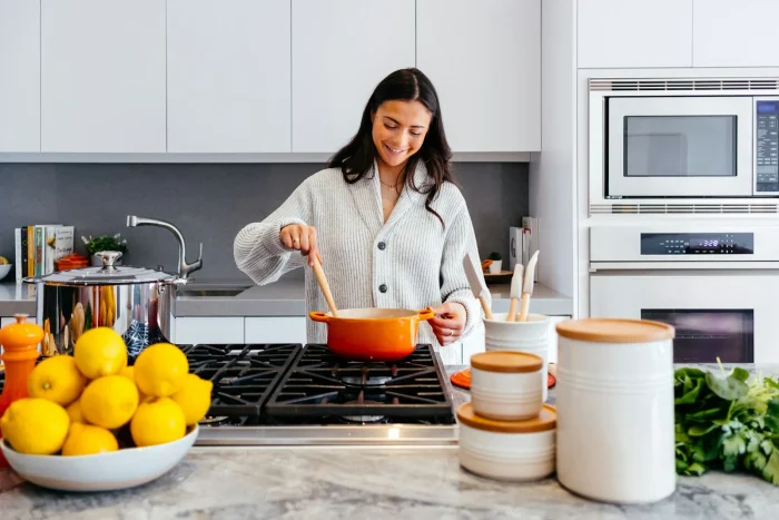 Safe food preparation in a clean kitchen