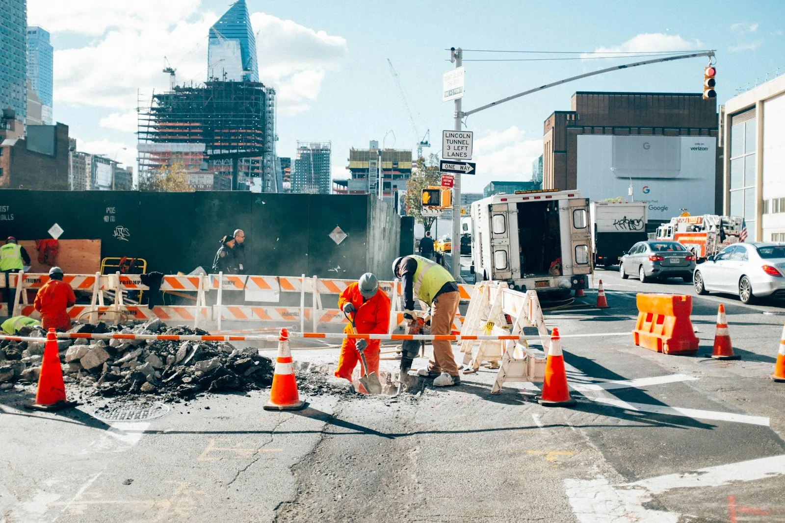 Construction worker on a street