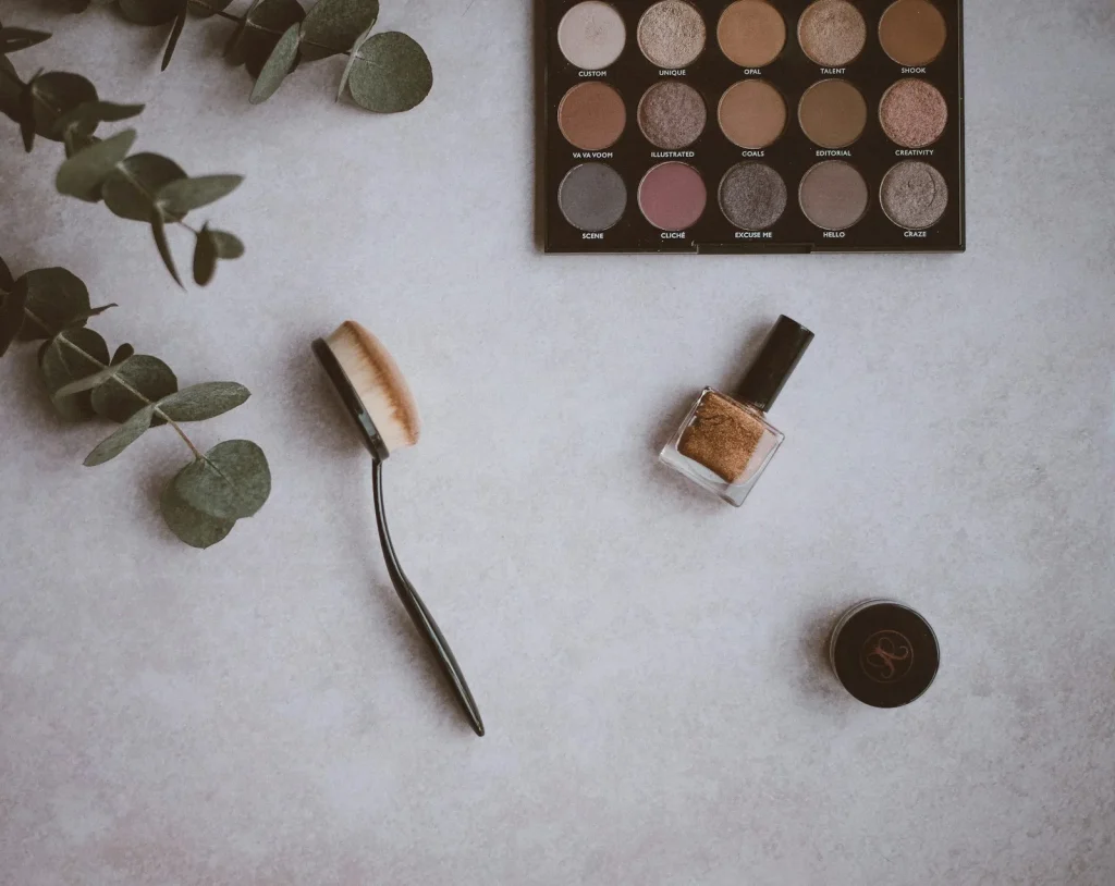 top view beauty cosmetics