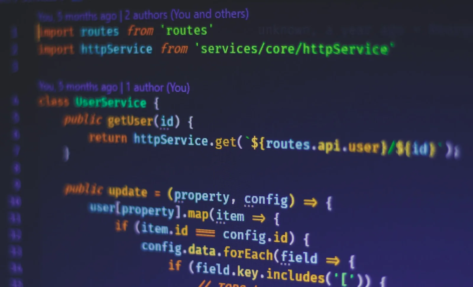 coding programming code on screen