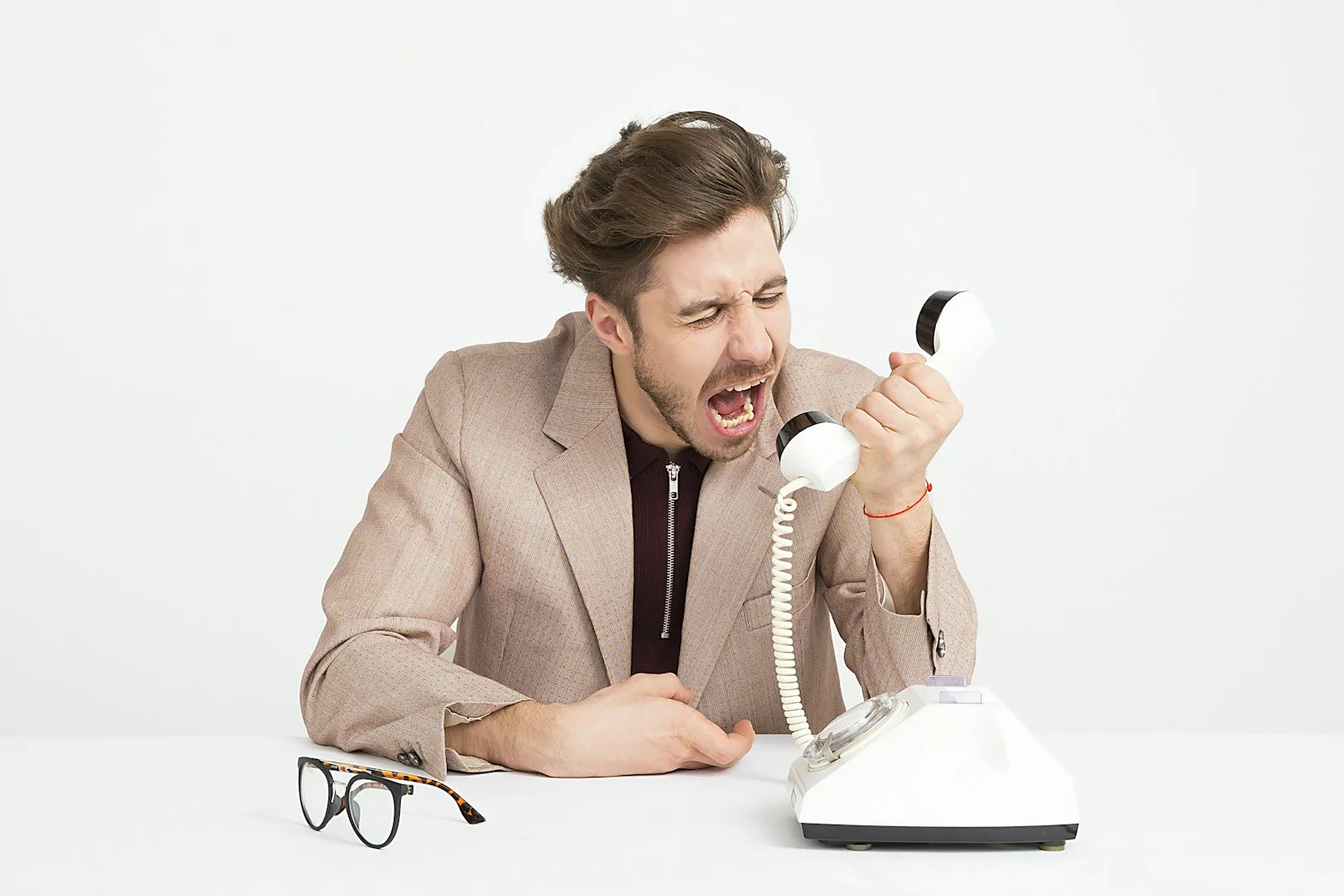 man holding telephone